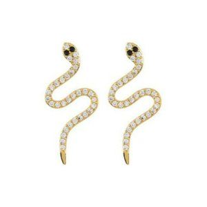 New! Adorina 14K Gold Plated .925 Swarovski Crystal 🎉Snake🎉 Stud Earrings